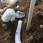 Drainage field installation